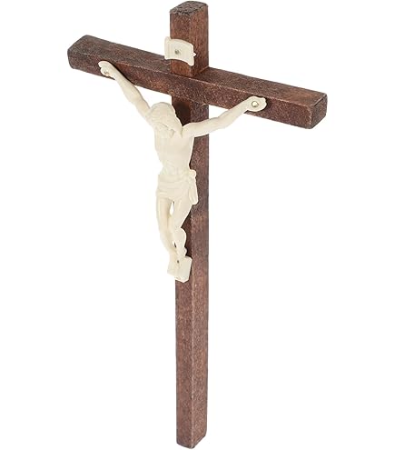 Croix En Bois Sculptée à La Main, Décoration D'amour Pour Salon, Art