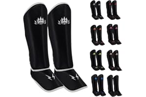 PLAYERZ BOXING EST 2020 Playerz Element Kids Shin Guards, Premium Shin Pads, Ideal for MMA, Muay Thai and Kickboxing, Full Coverage Design With Adjustable Straps and Breathable Construction