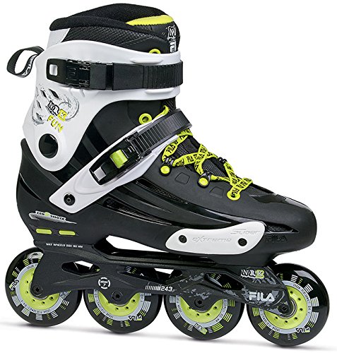 FILA SKATES Nrk Fun Patines en Linea, Adultos Unisex, Negro/Amarillo, 9.5