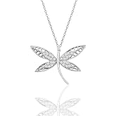 Madam Matmazel Yusuf&ccedil;uk Kolye, K&uuml;bik Zirkon (CZ) 925 Ayar G&uuml;m&uuml;ş, Dragonfly Kolye, Kız, Arkadaş, Anne, Hediye Paketli