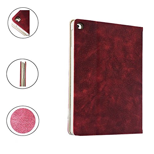 MaxiRel Neues iPad Air iPad 9.7 Zoll Hülle Hohe Qualität iPad Case Hülle Schutzhülle Tasche Schutzhülle Etui für Apple the New iPad mit Multi Ständer Auto Sleep Wake up Funktion Burgunderrot - 5