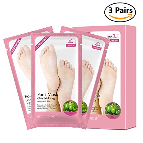 Exfoliante Pies,Máscara Exfoliante para Pie,Breet Mascarilla Pies, Máscara Para Pies,Foot Mask,Quita Cutículas y Callos,eliminar la piel muerta foot peeling mask 3 pares