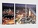 Produktbild Leinwandbild 3 tlg Skyline Leipzig Stadt alt Bild Bilder Leinwand Leinwandbilder Holz Wandbild mehrteilig Kunstdruck fertig gerahmt 9AB528, 3 tlg BxH:120x80cm (3Stk 40x 80cm)