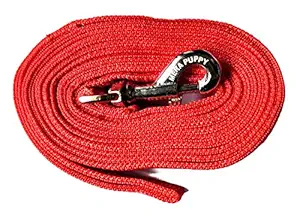 Mera Puppy Dog Leash 10 Feet Long, for Regular to Medium Dogs (Red)