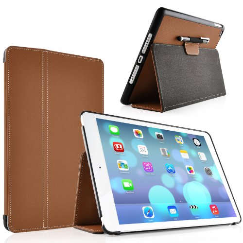 JAMMYLIZARD | Horizon Hülle für [ iPad Air 5. Generation ] Smart Cover mit automatischer Schaltfunktion, BRAUN