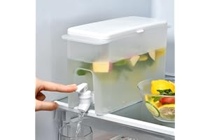 MMCCHB Refrigeratore in plastica da 3,5 l per uso domestico con rubinetto, frutta, teiera, limonata, secchio, contenitore per bevande, frigorifero o all'aperto.