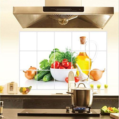 Fruit Pattern Kitchen Wall Paper Foil Wall Sticker Hot Oil Proof Decoration