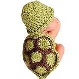 Koly Newborn Baby Turtle Crochet Knitted Clothes Costume Set Photo Prop Outfits for 0-4 Months