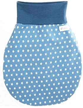 Schlafsack Strampelsack Pucksack LILAKIND Frühling/Sommer Sterne Jeansblau Weiß