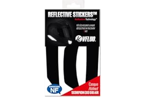 VFLUO EXO510AIR™, retro reflective 4 stickers kit made for SCORPION EXO510AIR™ and adaptable to all helmets, 3M Technology™, Black