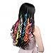 FESHFEN 10 Pcs Light Purple Curly Wave Clip on in Hair Extensions Hairpieces 18 Inches Long Remy Hair Colored Party Highlights Hair Accessories DIY Hair Decoration Cosplay with Gift Hairpin