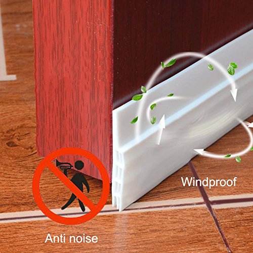 Preisvergleich Produktbild Pueri Türdichtung Streifen unter Tür Sweep Wetter Abisolieren Türunterseite Dichtungsstreifen Entwurf 1M Schalldichte winddichte Türdichtung Schlafzimmer Türentwurf Stopper (M, Weiß)