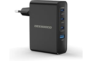 DEESOOCO Chargeur USB C 100 W pour Ordinateur Portable - 4 Ports GaN - Multiprise - Chargeur Rapide PD Compatible avec MacBook Air Pro, iPad, iPhone 17 16 15 14 Pro Max, Samsung Galaxy S25 S24 Ultra