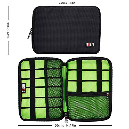 BUBM Tragbare Universal Electronics Zubehör Organizer, Travel Gear Organizer für Handys, USB-Kabel, Netz Banken, Kameras, Festplatte und Etc.by Senhai (Medium, Schwarz) - 4