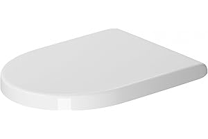 Duravit WC-Sitz Starck 3, Toilettendeckel aus Urea-Duroplast, Klodeckel mit Edelstahl Scharnieren, Weiß