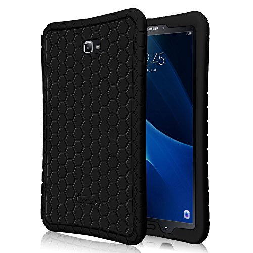 Fintie Samsung Galaxy Tab A 10.1 Hülle - [Bienenstock Serie] Leichte Rutschfeste Stoßfeste Silikon Schutzhülle Tasche Case Cover für Samsung Galaxy Tab A 10,1 Zoll T580N / T585N Tablet (2016 Version), Schwarz