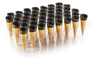 FINE FOOD SPECIALIST Savoury Fillable Charcoal Mini Canape Cones, x 45