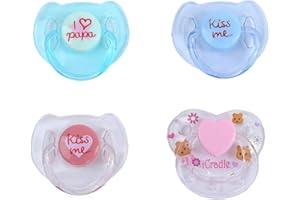 GENERIC 4 Pieces Reborn Doll Magnetic Pacifier, Simulation Magnetic Pacifier Toy for Re-Born Baby Dolls, Pretend Play Toy for Baby Doll Feeding Set, Reborn Dolls Accessories,for Boys Girls 0+ Months