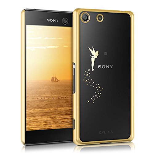kwmobile Elegante y ligera funda Crystal Case Dise  o Hada para Sony Xperia M5 en oro transparente