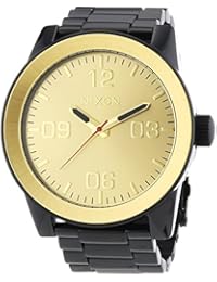 Nixon Corporal SS Black Gold - Reloj de cuarzo para hombre, correa de acero inoxidable color negro