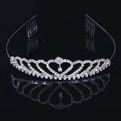 iShine Hochzeit Diadem Brautbrautjungfern Strass Kronen Stirnband Tiara Schließe Haarspange pin (Type B) - 2