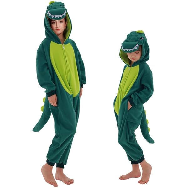 Tutina Dinosauro Carino Per Bambini E Adulti - Pigiama Morbido Per Halloween E Feste - Foto 13