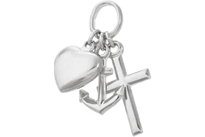 NKlaus 7mm Glaube Liebe Hoffnung Kettenanhänger aus 925 Sterling Silber 585er, 333er Gelbgold oder 333 Wie Gold Kinder