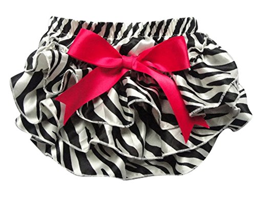 Pinkyee Little Baby Girl'S Satin Ruffle Bowknot Bloomers Black