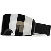 tekkapoi OTG Magnetic Ski Goggles for Men Women Snowboard Goggles for Lens Wearers Double Cylindrical REVO Quick Change Lens