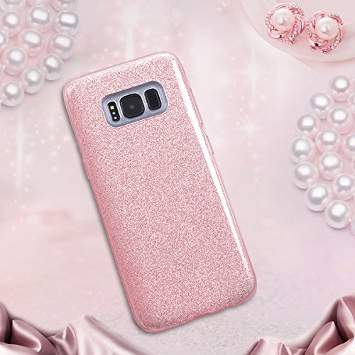 Funda Samsung Galaxy S8 Plus  6 2 Pulgadas  XY-shell Carcasa Silicona  Ultra fina   Anti-choques  Elegante y Brillante Funda de Samsung Galaxy S8 Plus 2017 para Mujer Guapa Rosa 