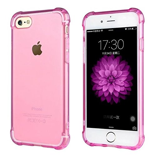 funda iphone 6/6S Rosa [Refuerzos Laterales] [Liquid Crystal] [Silicona TPU Flexible] [Transparente] [Protección Grosor Fino]