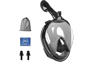 Kavjizy Full Face Snorkel Mask, Diving Masks, Snorkeling swimming Mask with Latest Dry Top System, 180° Panoramic View Snorkeling Mask with Camera Mount, Anti-Leak, Anti-Fog for Men Women