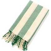 Striped Peştemal Banyo Havlusu Plaj Havlusu Yeşil