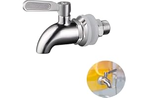 Dfuqanb Grifo Dispensador Acero Inoxidable,Grifo para Dispensador de Bebidas de Repuesto,Acero Inoxidable Barril Grifo,para un Cubo de Botella de Jugo de Vino de Cerveza de Agua fría Caliente, 16 mm