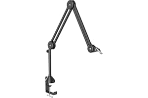 Blauer Yeti Mikrofon Arm, TONOR Mic Microfono Ständer mit Extragroßer Popschutz 3/8" bis 5/8" Adapter für HyperX Rode Razer Elgato, perfekt für Gaming/Podcasts/Streaming/Home Office/Aufnahme T50