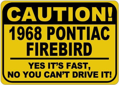 Preisvergleich Produktbild VinMea Parkschild, personalisierbar, aus Aluminium mit Aufschrift „Pontiac Firebird Caution Its Fast“, 30,5 x 40,6 cm