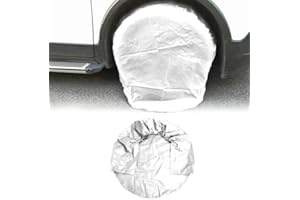 HNOOSTER Tyre Covers Weatherproof Sun Protection Zip Wheel Car Truck Car Caravan Waterproof 210D Oxford Cloth Silver 32