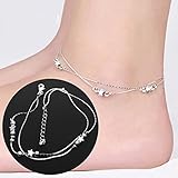 Plata de Ley 925 con estrellas Rhinestone ajustable tobillo cadena pulsera joyas bysumanee