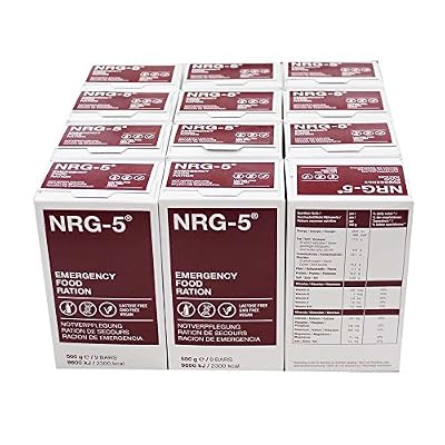 NRG5 12 paquets NRG 5 A 'alimentaire d'urgence 500 g 12 Les pactes A' 9 barres
