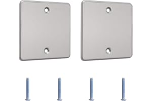 UFURMATE Lot de 2 plaques d'obturation en acier inoxydable pour prise de courant, prises ou interrupteurs non utilisés (argenté)
