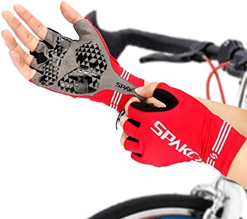 SPAKCT Cycling Gloves Non-slip Bike Half Finger Gloves Mountain Bike Gloves Road Racing Bicycle Gloves with Shock Absorbing Silicone Gel Pad Breathable Bicycling Gloves Riding Gloves Men Women Gloves(XL)