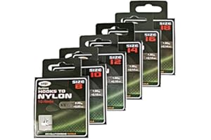 Carp-Corner Fishing Hook, 60x Eyed Barbless Size 8-18 to Nylon, Sharp Point, 6lb B/S Line, Coarse Fishing Hooks