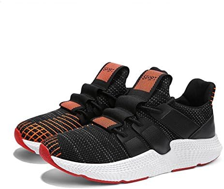 GAOLIXIA Men's Fly Weaving Hiking Trekking Shoes Slip on Outdoor Sports Camping Sneaker Casual Walking Loafers Shoe Spring Men's Comfort Shoes (Color : Black+Orange, Size : 41)