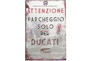 ELETINA Letrero de metal retro estilo Ducati Parking Only Italian Tin Sign, cueva, bar, club, hogar, arte de pared, letrero de metal de 8 x 12 pulgadas