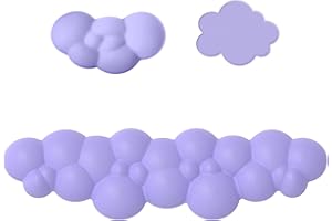 Attack Shark Cloud Handgelenkauflage mit Untersetzer-Set, ergonomische Handballenauflage zur Schmerzlinderung, rutschfest, ultraweiche Handgelenkauflage für komfortables Tippen/Gaming – Lila