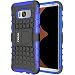 Produktbild Galaxy S8 Hülle,Pegoo Schutzhülle Dual Layer Hybrid Harte Rüstung Handyhülle Drop Resistance Handys Schutz Hülle mit Anti-Kratz Stoßfest Schutzhülle mit Ständer Case Hülle Cover fall Schale für Samsung Galaxy S8 (Blau)
