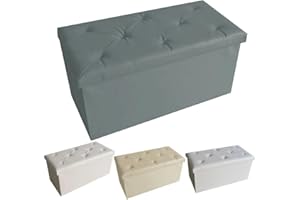 DEMONA PANCA ELEGANTE TRAPUNTATO PUFF POUF CONTENITORE ECO PELLE ECOPELLE PANCA BAULE IMBOTTITO VARI COLORI SPEDIZIONE GRATUITA OFFERTA (PDD-4)