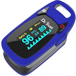 Dr Trust Professional Series Finger Tip Pulse Oximeter With Audio Visual Alarm and Respiratory Rate(Blue)-202