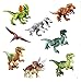 Produktbild SYOO 8 x Klein Kindersicher Spielzeug Jurassic Welt Dinosaurier Blöcke Set, Kopf, Mund, Hände, Füße Sind beweglich, Mini ungiftig Dino Figuren Geschenk Dekoration für Kinder Geburtstag Party