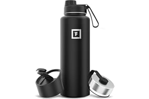 IRON °FLASK Metal Water Bottle with Straw Lid - 1.2L 3 Lids - Stainless Steel Double-Walled Insulated Vacuum Leakproof - Sports Gym Camping Hiking Hydration School Kids